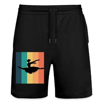 Dancing Dance Music - Stanley/Stella Trainer Unisex Organic Jogging Shorts - black - Front - Nik (191cm) & Marisol (170cm)
