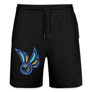 Ballsport - Stanley/Stella Unisex Bio Joggingshorts Trainer  - Schwarz - Vorne - Nik (191cm) & Marisol (170cm)