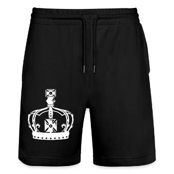 CROWN LEGACY - Stanley/Stella Trainer Unisex Organic Jogging Shorts - black - Front - Nik (191cm) & Marisol (170cm)