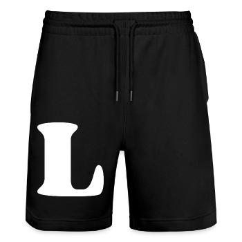 Lettre l - Short de jogging bio TRAINER Stanley/Stella unisexe - noir - Devant - Nik (191cm) & Marisol (170cm)