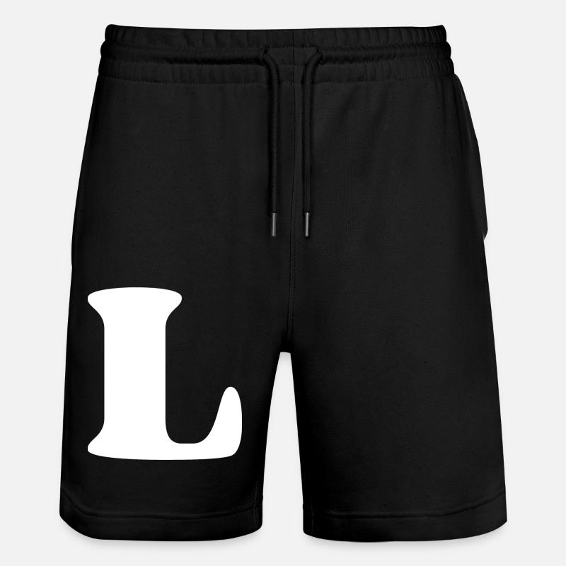 Letter l - Stanley/Stella Trainer Unisex Organic Jogging Shorts - black