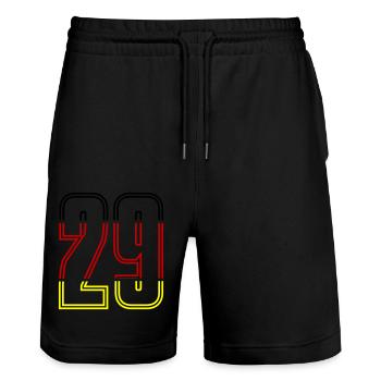 29 Zahl symbol Germany - Stanley/Stella Unisex Bio Joggingshorts Trainer  - Schwarz - Vorne - Nik (191cm) & Marisol (170cm)