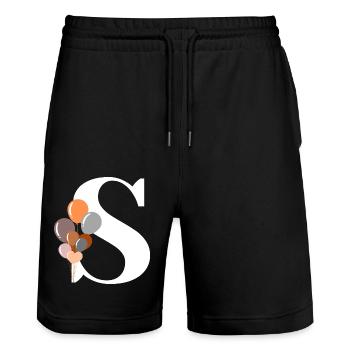 Brief s Geburtstagsballon - Stanley/Stella Unisex Bio Joggingshorts Trainer  - Schwarz - Vorne - Nik (191cm) & Marisol (170cm)