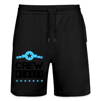 Crew Member - Stanley/Stella Trainer Unisex Organic Jogging Shorts - black - Front - Nik (191cm) & Marisol (170cm)