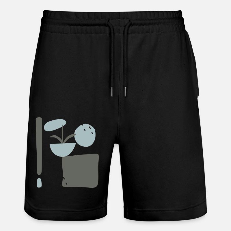 Design abstrait avec des fleurs - Short de jogging bio TRAINER Stanley/Stella unisexe - noir