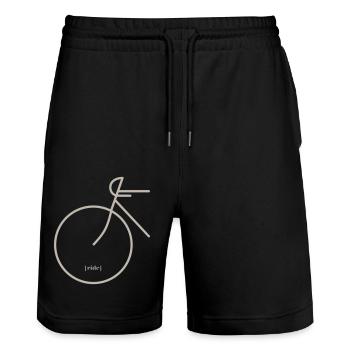 CHEVAUCHER - Short de jogging bio TRAINER Stanley/Stella unisexe - noir - Devant - Nik (191cm) & Marisol (170cm)