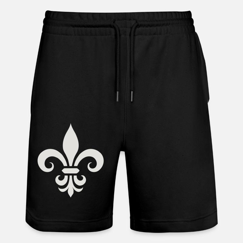 Fleur de Lis Charm - Stanley/Stella Trainer Unisex Organic Jogging Shorts - black