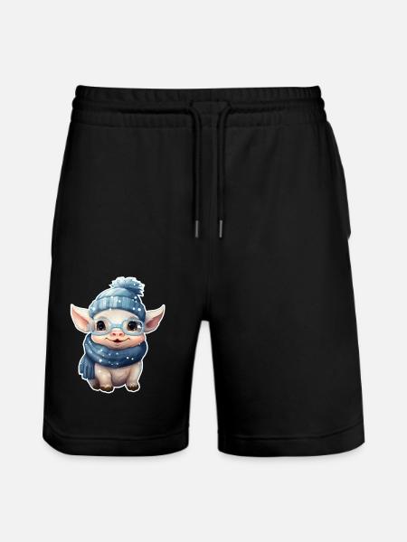 Lucky Pig - Stanley/Stella Trainer Unisex Organic Jogging Shorts - black