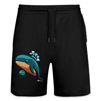 Wal - Stanley/Stella Unisex Bio Joggingshorts Trainer  - Schwarz - Vorne - Nik (191cm) & Marisol (170cm)
