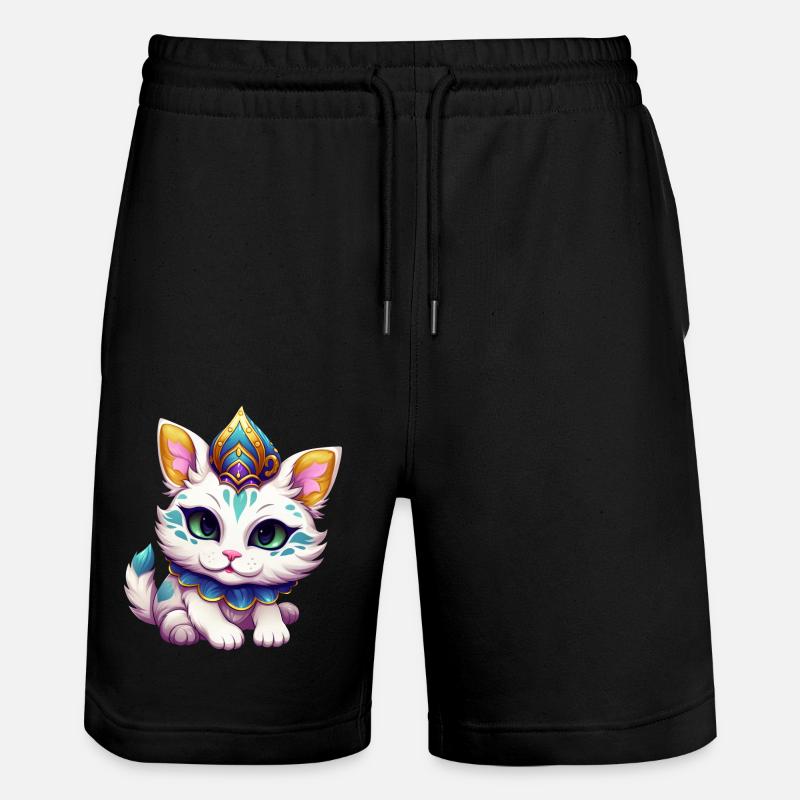 Mardi Gras Katze Karneval Comic - Stanley/Stella Unisex Bio Joggingshorts Trainer  - Schwarz