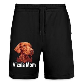 Vizsla Mom - Stanley/Stella Trainer Unisex Organic Jogging Shorts - black - Front - Nik (191cm) & Marisol (170cm)