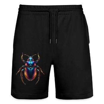 Prow - Stanley/Stella Trainer Unisex Organic Jogging Shorts - black - Front - Nik (191cm) & Marisol (170cm)