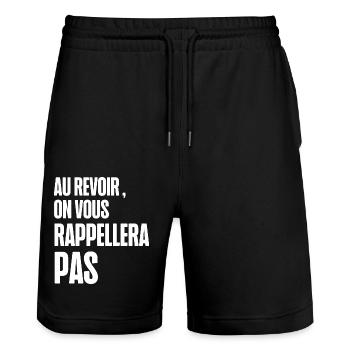 au revoir on vous rappellera pas - Short de jogging bio TRAINER Stanley/Stella unisexe - noir - Devant - Nik (191cm) & Marisol (170cm)