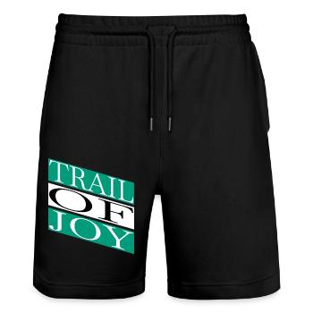 Blissful Journey Blissful Living Blissful Joy - Stanley/Stella Trainer Unisex Organic Jogging Shorts - black - Front - Nik (191cm) & Marisol (170cm)