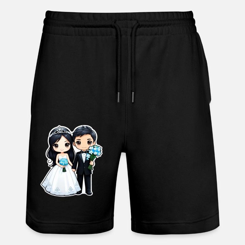 just married - pour mariage - Short de jogging bio TRAINER Stanley/Stella unisexe - noir