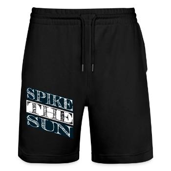 Dictons de beach-volley à l’ambiance ensoleillée - Short de jogging bio TRAINER Stanley/Stella unisexe - noir - Devant - Nik (191cm) & Marisol (170cm)