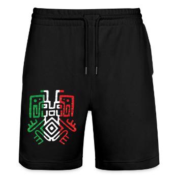 Symbole aztèque Maya mexicain Drapeau mexicain Bec-en-sabot - Short de jogging bio TRAINER Stanley/Stella unisexe - noir - Devant - Nik (191cm) & Marisol (170cm)