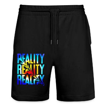 Reality - Stanley/Stella Unisex Bio Joggingshorts Trainer  - Schwarz - Vorne - Nik (191cm) & Marisol (170cm)