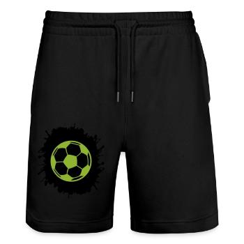 Football contre les éclaboussures - Short de jogging bio TRAINER Stanley/Stella unisexe - noir - Devant - Nik (191cm) & Marisol (170cm)