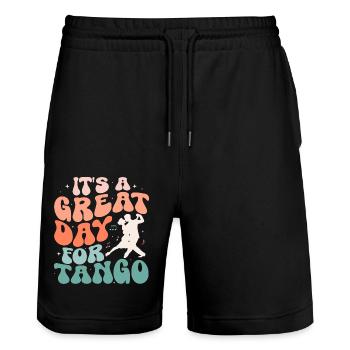 C’est un grand jour pour le tango Tango Danse Musique latine - Short de jogging bio TRAINER Stanley/Stella unisexe - noir - Devant - Nik (191cm) & Marisol (170cm)