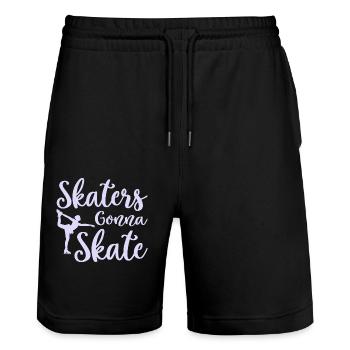 Skating Skates going to Skate - Stanley/Stella Trainer Unisex Organic Jogging Shorts - black - Front - Nik (191cm) & Marisol (170cm)