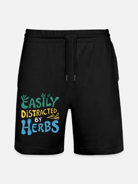 Herb lover: Easily distracted - Stanley/Stella Trainer Unisex Organic Jogging Shorts - black