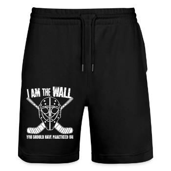 Must-Have für den stolzen Eishockey-Torhüter - Stanley/Stella Unisex Bio Joggingshorts Trainer  - Schwarz - Vorne - Nik (191cm) & Marisol (170cm)