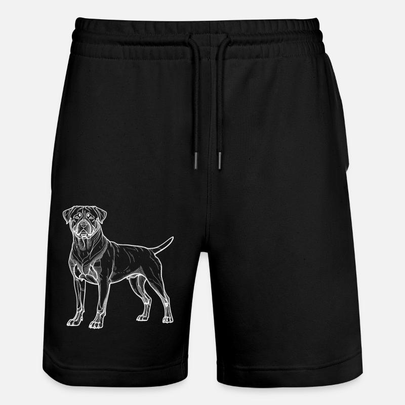 Lignes blanches Rottweiler - Short de jogging bio TRAINER Stanley/Stella unisexe - noir