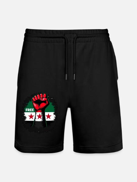 Free Syria Free Syria Hand Women - Stanley/Stella Trainer Unisex Organic Jogging Shorts - black