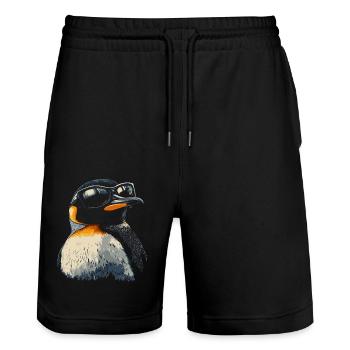 Pingouin Cool Lunettes de soleil Animaux Animal - Short de jogging bio TRAINER Stanley/Stella unisexe - noir - Devant - Nik (191cm) & Marisol (170cm)
