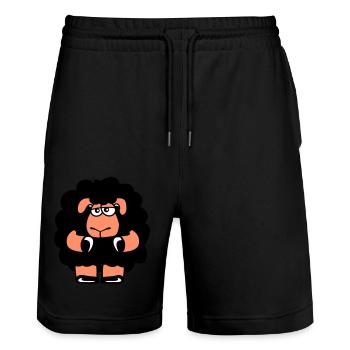 Schwarzes Schaf Traurig Unsicher Müde Lustig Süß - Stanley/Stella Unisex Bio Joggingshorts Trainer  - Schwarz - Vorne - Nik (191cm) & Marisol (170cm)