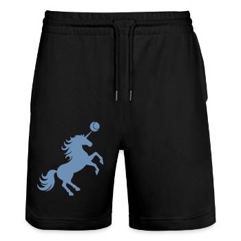 Licorne Joueur De Tennis Balle De Tennis Silhouette - Short de jogging bio TRAINER Stanley/Stella unisexe - noir - Devant - Nik (191cm) & Marisol (170cm)
