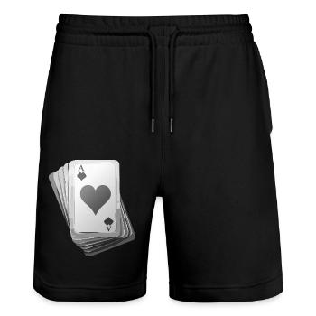 Cards black/white - Stanley/Stella Unisex Bio Joggingshorts Trainer  - Schwarz - Vorne - Nik (191cm) & Marisol (170cm)