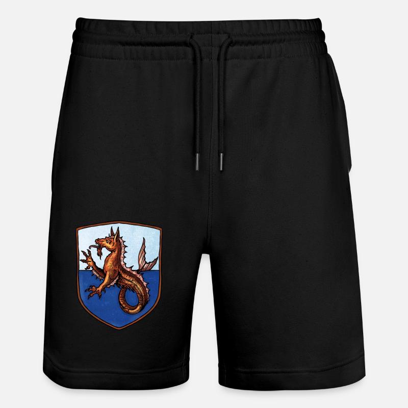 Wappen Kelpie Seepferd - Stanley/Stella Unisex Bio Joggingshorts Trainer - Schwarz
