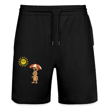 Lapin Soleil - Short de jogging bio TRAINER Stanley/Stella unisexe - noir - Devant - Nik (191cm) & Marisol (170cm)