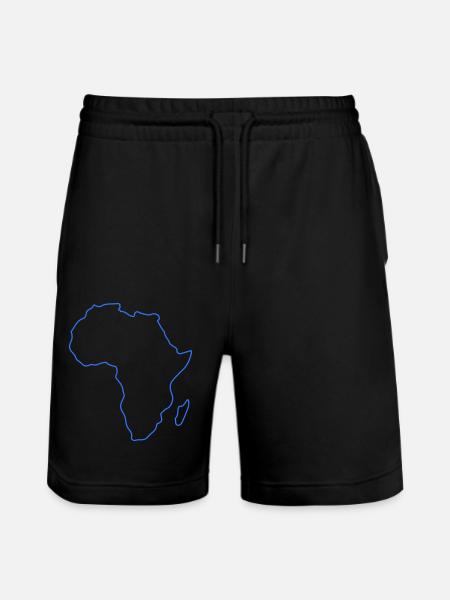 Africa Outline - Stanley/Stella Trainer Unisex Organic Jogging Shorts - black