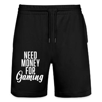 Need Money For Gaming - Stanley/Stella Unisex Bio Joggingshorts Trainer  - Schwarz - Vorne - Nik (191cm) & Marisol (170cm)