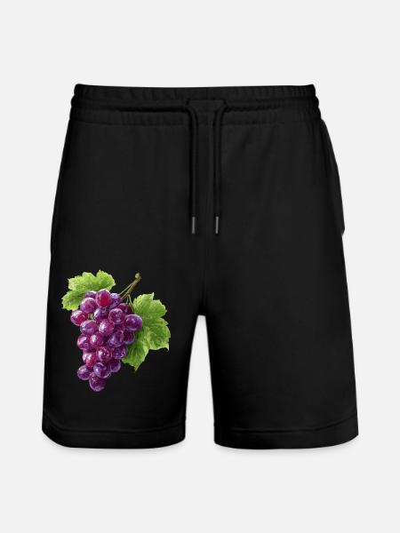 red grapes - Stanley/Stella Trainer Unisex Organic Jogging Shorts - black