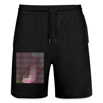 Lettre J, nom, la lettre J - Short de jogging bio TRAINER Stanley/Stella unisexe - noir - Devant - Nik (191cm) & Marisol (170cm)