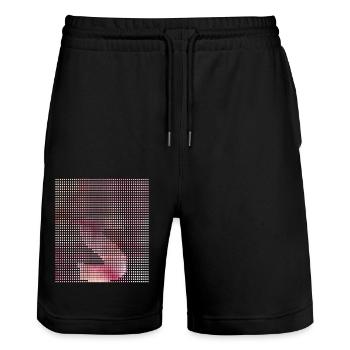 Lettre S, nom, la lettre S - Short de jogging bio TRAINER Stanley/Stella unisexe - noir - Devant - Nik (191cm) & Marisol (170cm)