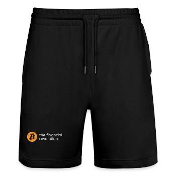 Soyez la révolution financière - Short de jogging bio TRAINER Stanley/Stella unisexe - noir - Devant - Nik (191cm) & Marisol (170cm)