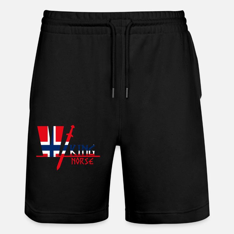Norwegen Wikinger - Stanley/Stella Unisex Bio Joggingshorts Trainer  - Schwarz