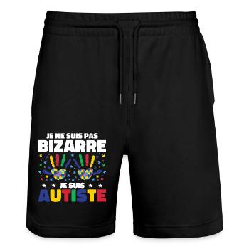 I'm not weird, I'm autistic - Stanley/Stella Trainer Unisex Organic Jogging Shorts - black - Front - Nik (191cm) & Marisol (170cm)