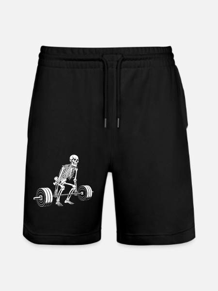 Skeleton, Deadlift, Weight Training, Training - Stanley/Stella Trainer Unisex Organic Jogging Shorts - black