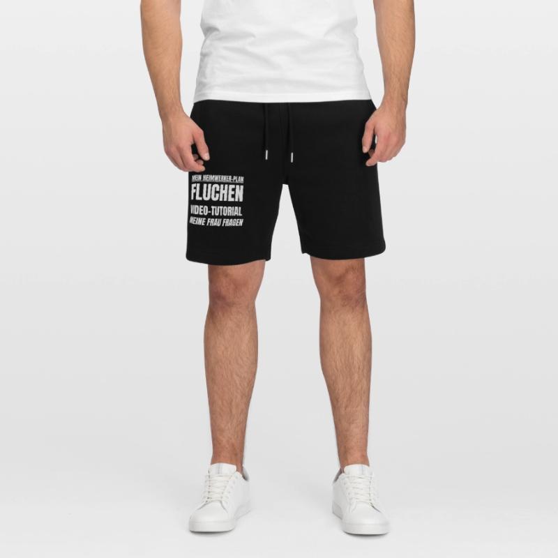 Heimwerker Plan ist Fluchen und Video Tutorial Stanley/Stella Unisex Bio Joggingshorts Trainer 