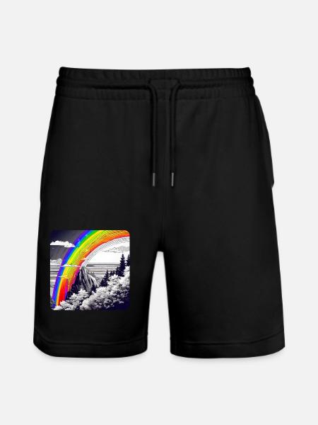 Rainbow in nature - Stanley/Stella Trainer Unisex Organic Jogging Shorts - black