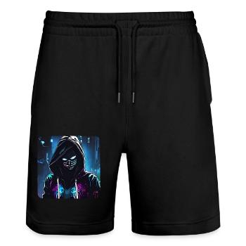 Fille Cyberpunk Cool - Short de jogging bio TRAINER Stanley/Stella unisexe - noir - Devant - Nik (191cm) & Marisol (170cm)