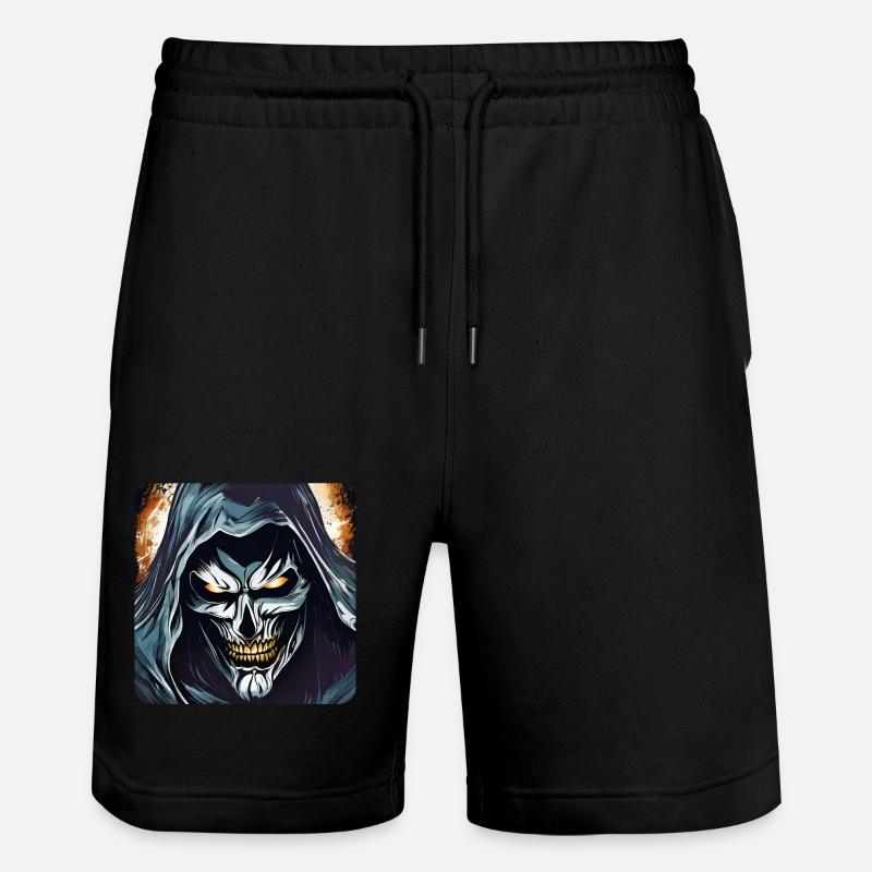 Evil Grinning Horror Skull - Stanley/Stella Trainer Unisex Organic Jogging Shorts - black