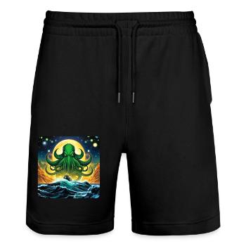 Unsterblicher Cthulhu Monster - Stanley/Stella Unisex Bio Joggingshorts Trainer  - Schwarz - Vorne - Nik (191cm) & Marisol (170cm)
