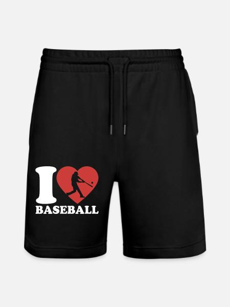 I Love Baseball - Heart - Hobby - Stanley/Stella Trainer Unisex Organic Jogging Shorts - black